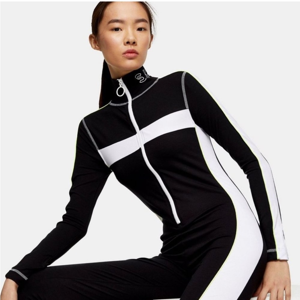 Topshop Black and White Jumpsuit